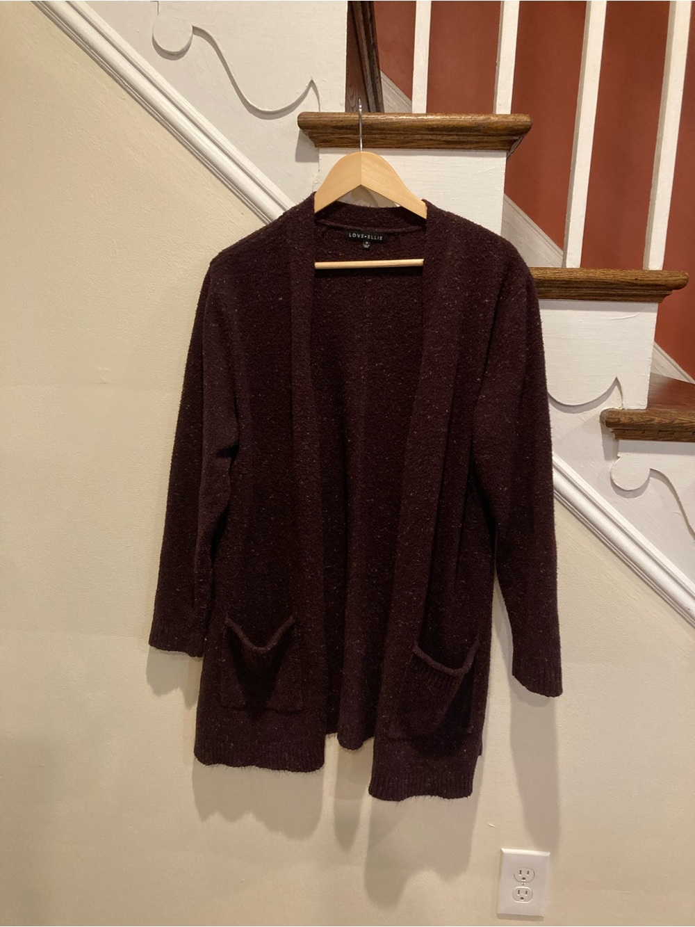 LOFT Open-Front Cardigan Sweater - Dark Wine